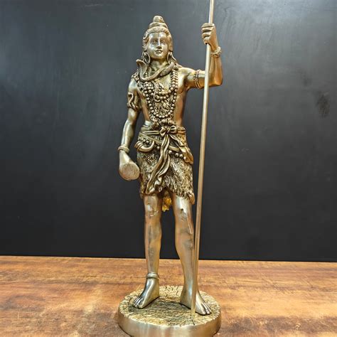 Brass Standing Lord Shiva Idol For Home Decor 2 Feet – StatueStudio