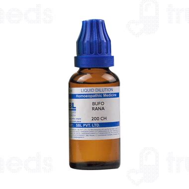 Sbl Bufo Rana 200 Ch Dilution 30 Ml - Uses, Side Effects, Dosage, Price ...