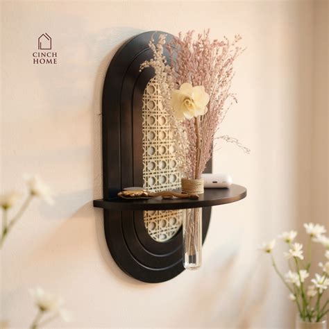 Cane Wall Shelf with Testube Vase – Cinch Home