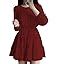 Buy Look & Took Textile Women Dori Belt Dress Korean Three Fourth ...