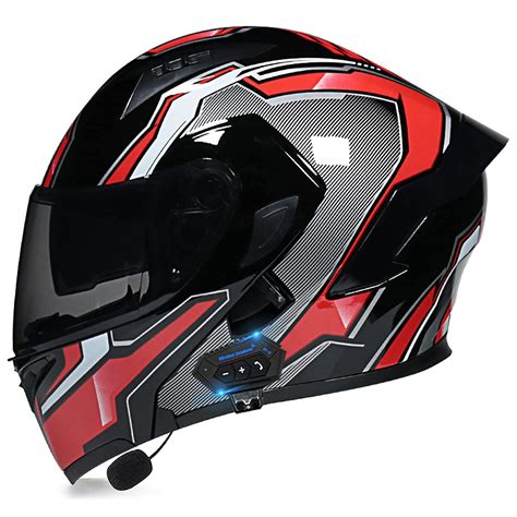 Buy Bluetooth Helmet Full Face Motorcycle Helmet Modular Flip Up Helmet ...