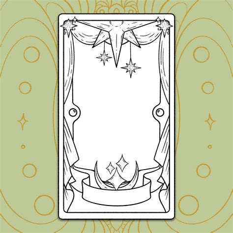 Stars Design | Printable Tarot Card Template | Blank Tarot Card ...