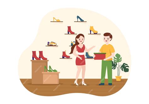 Premium Vector | Shoe store illustration with new collection men or ...