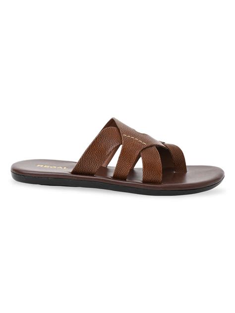 Shop Regal Tan Men Leather Sandals Online.