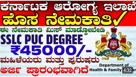 sslc Puc pass Health Department govt jobs| Karnataka Health Department ...