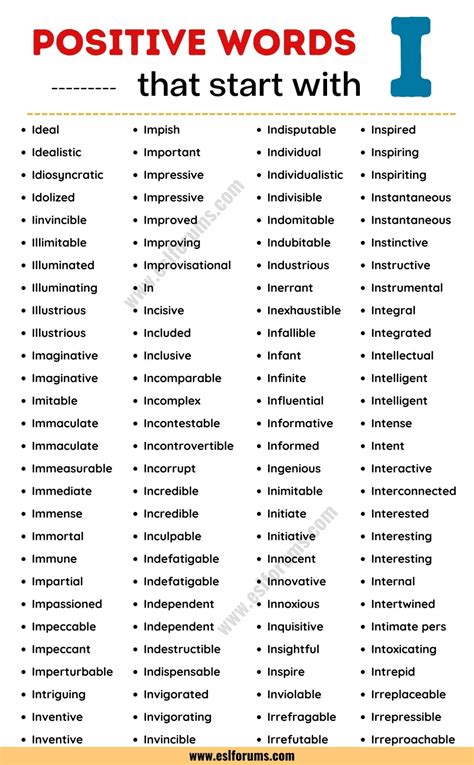 363 "Interesting" Positive Words that Start with I in English - ESL Forums