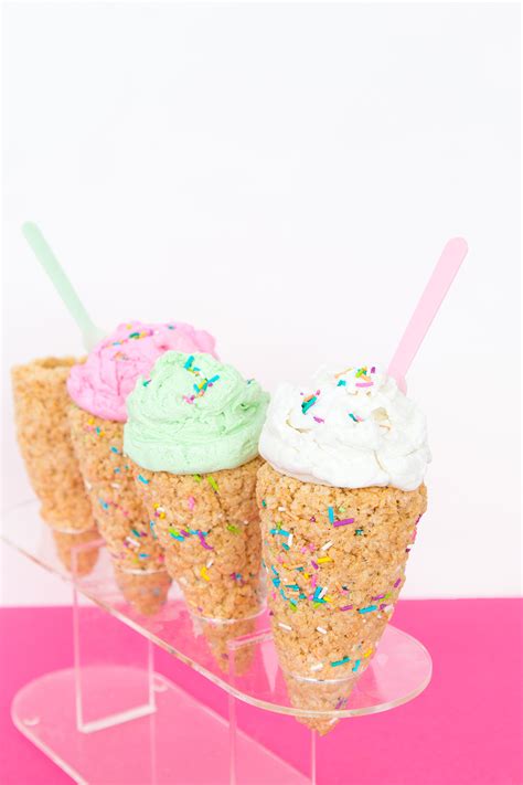 Rice Krispie Treat Ice Cream Cones – Aww Sam