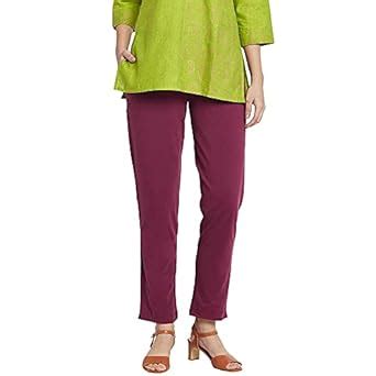 Buy GO Colors Women's Regular Pants (LPT1-MD VOLET17_Medium Violet ...