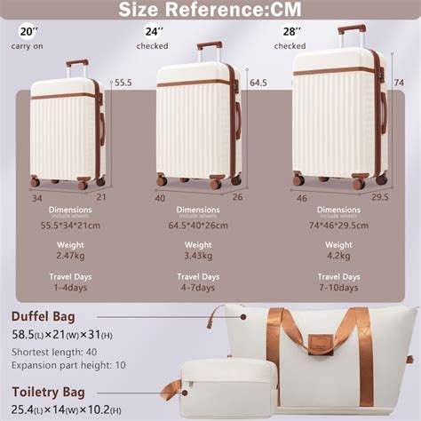 GDFStudio Luggage Set 5 Piece Hardside Carry on Suitcase Expandable ...
