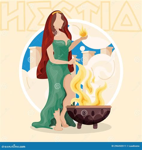 Isolated Colored Hestia Greek God of the Domestic Character Vector ...