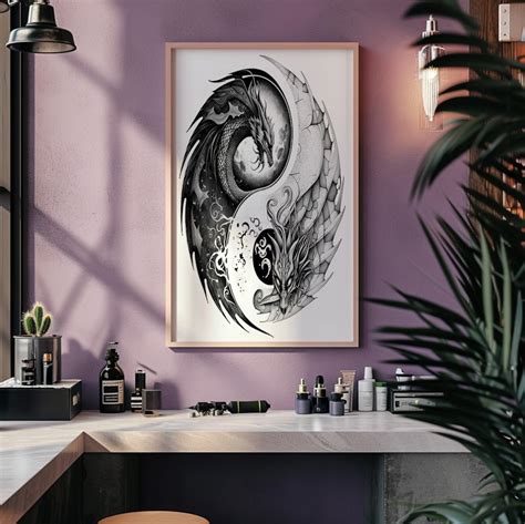 Yin & Yang Dragons Tattoo Design - Download High Resolution Digital Art ...