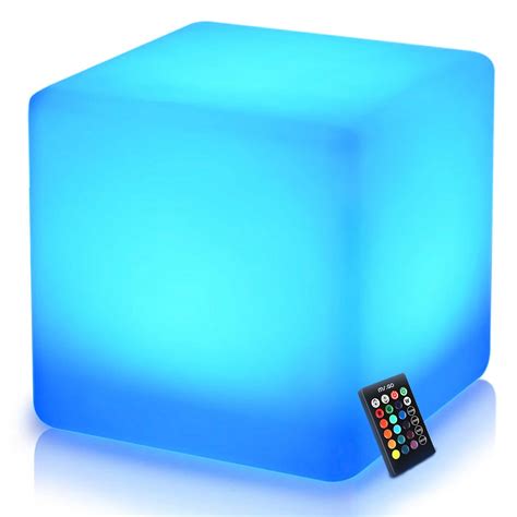 Buy Mr.Go 16-inch Rechargeable LED Cube Chair Light, 16 RGB Colors LED ...