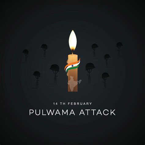 Black day, 14 February, pulwama attack, Poster, army. vector illustration, graphic art, post ...