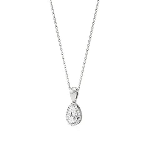 Anek | Pear-Cut Solitaire with Lab Grown Diamonds Halo Pendant | Nivara