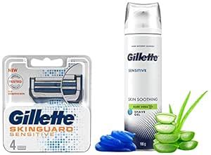 Gillette Skinguard Manual Shaving Razor Blades- pack of 4 cartridges ...