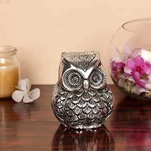 Buy NM Aluminium Owl Bird Decorative Standard Size Silver Plated ...