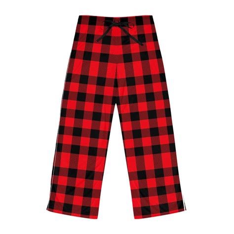 Plaid Christmas Pajama Pants, Red and Black Flannel Women's Sleepwear ...