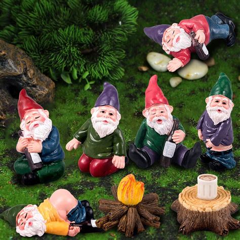 Buy Jahy2Tech 9Pack Fairy Garden Gnomes My Little Friend Drunk Dwarfs ...