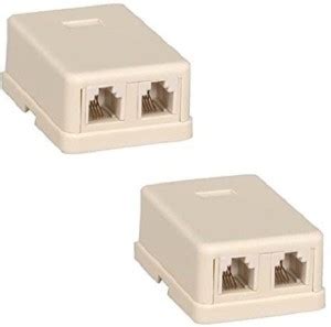 VGS MARKETINGS Dual Port Telephone Rosette Pack Of 2 Pcs Surface Mount ...