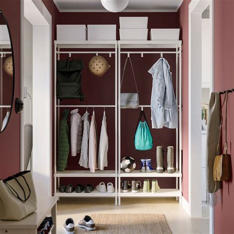 MACKAPÄR coat rack with shoe storage unit, white, 78x32x200 cm (303 ...