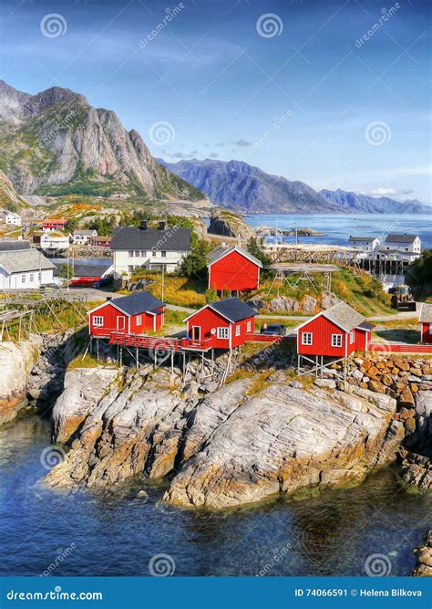 Fishing Village Norway stock image. Image of norway, lofoten - 74066591