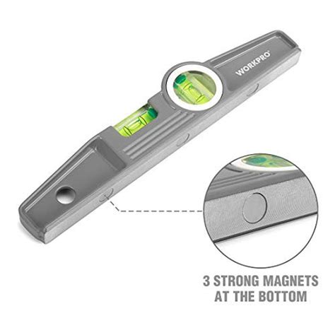 Workpro Torpedo Level 3-Piece Spirit Level Set 9"(Magnetic) 16"(Non ...