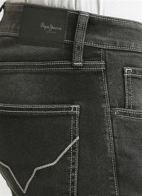 Vapour Black Mid Rise Slim Fit Jeans | Pepe Jeans India