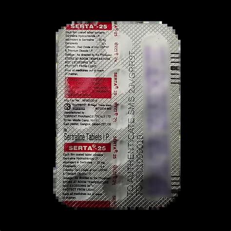 SERTA 25MG TABLET 15'S : View Price, Combination and Alternatives | Medkart