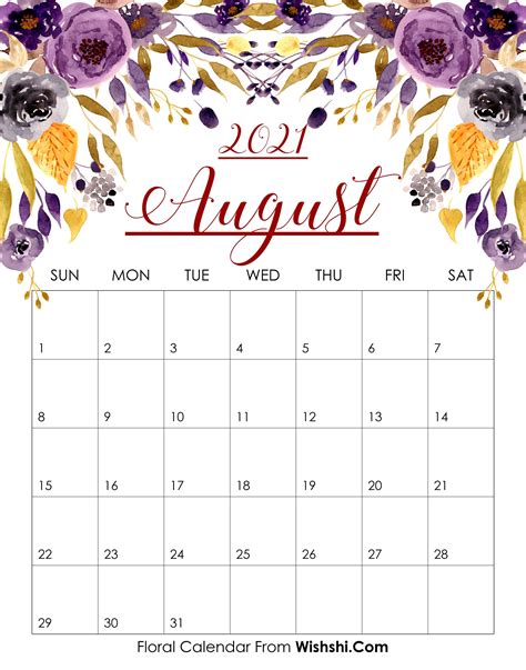 August 2021 Calendar Wallpapers - Wallpaper Cave