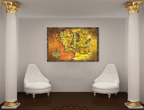 Buy GUTTATY Middle Earth Map Canvas Wall Art Movie Map HD Print - Retro ...