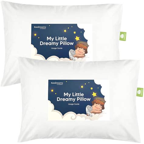 White Toddler Pillow for Sleeping - 2-Pack Soft Organic Cotton Baby ...