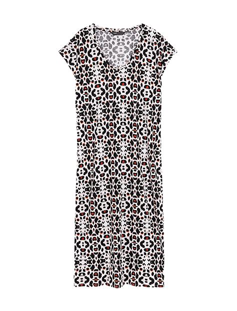 Buy Jersey Printed V-Neck Midi T-Shirt Dress at Marks & Spencer