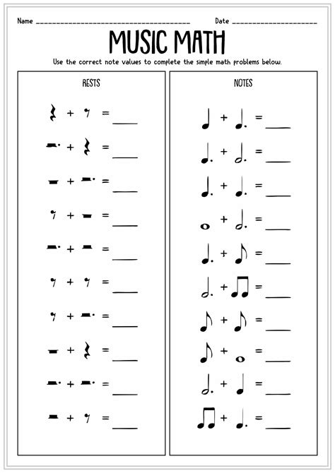 Image result for Music Notes Worksheets Printable