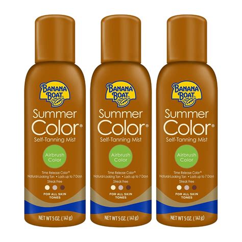 Banana Boat Summer Color Sunless Self Tanning Mist for All Skin Tones ...