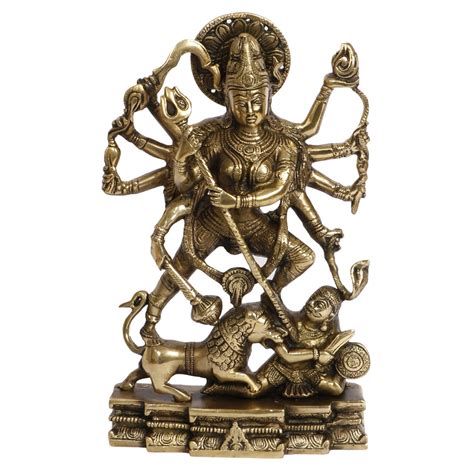 Buy Svarup Brass Maa Mahishasura Mardini Durga Avatar Shri Vihat Chandi ...