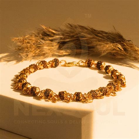 Gold Plated Grace Rudraksha Bracelet for Women – Nexsoul