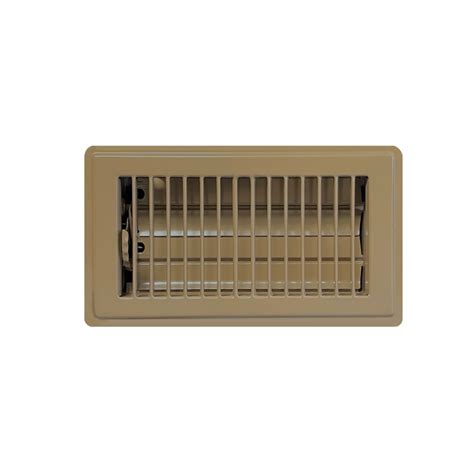 4 X 8 Stamped Steel Floor Register - Brown