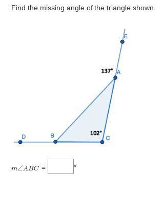 Find the missing angle of the triangle shown. 4 - Brainly.in