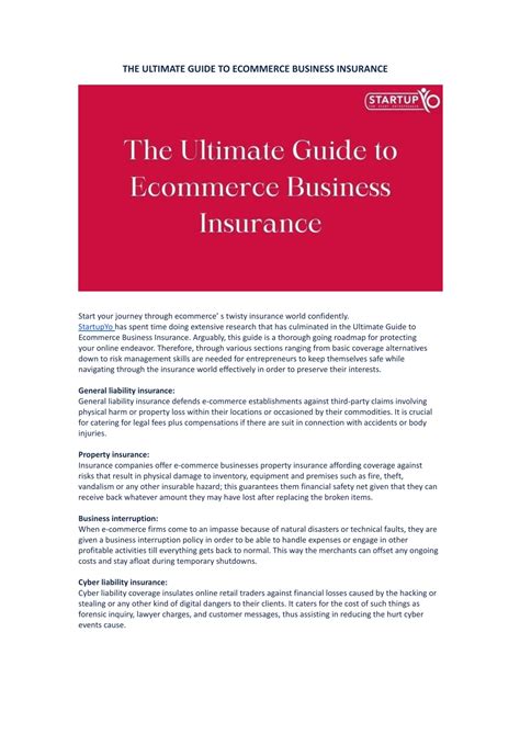 PPT - ULTIMATE GUIDE FOR ECOMMERCE BUSINESS INSURANCE.docx PowerPoint ...