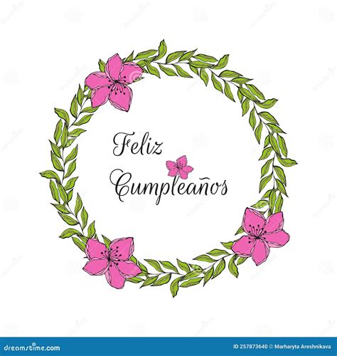 Feliz Cumpleanos Happy Birthday, Written in Spanish Language, Doodle ...