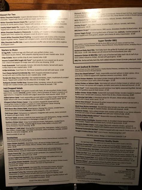 The White Chocolate Grill Menu - Updated November 2025