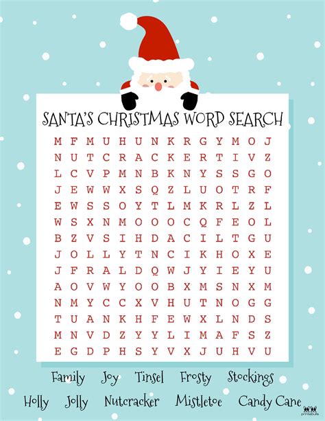 Free Christmas Word Searches Printable