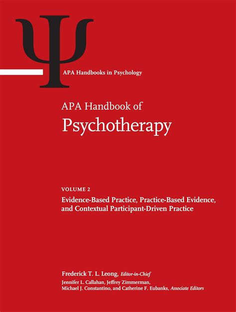 APA Handbook of Psychotherapy, Volume 2: Evidence-Based Practice ...