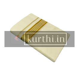 Kerala Double Mundu with with golden border [Express Ship]