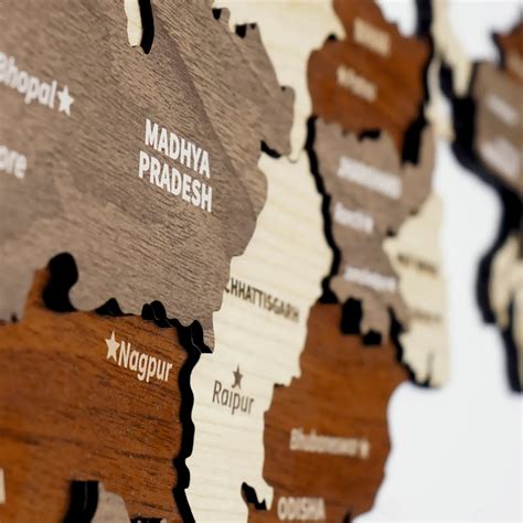 India 3D Map - Wooden Wall Art – TangyOak