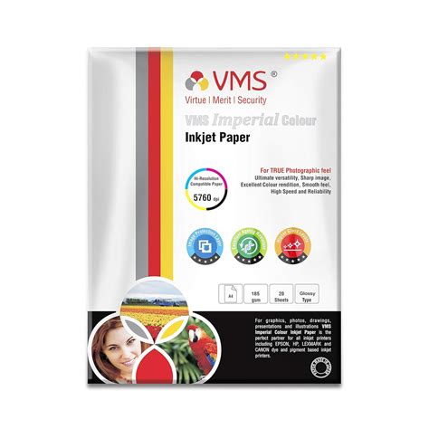VMS Imperial 185 GSM A4 210x297mm Photo Paper High Glossy, (Model ...