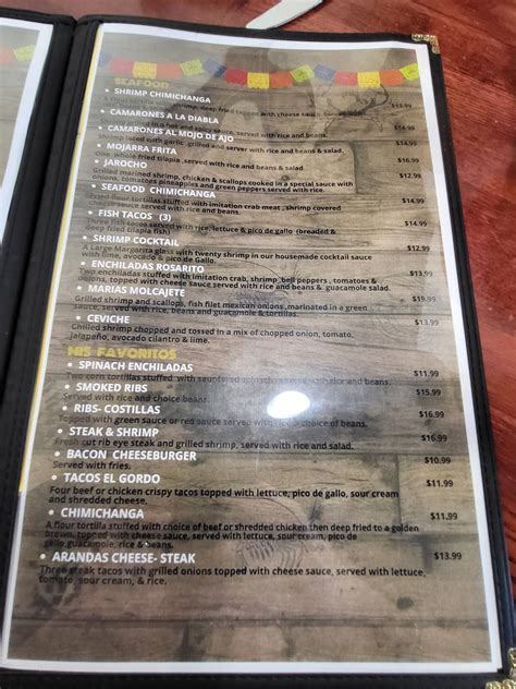 Menu at La cabana mexican grill & bar, Lebanon