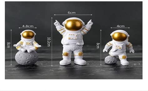 Buy Jorex Mart 3Pcs Gold Astronaut Figures Decor Set, Spaceman Ornament ...