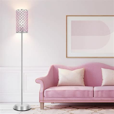 Crystal Floor Lamp for Bedroom, Living Room Pink Floor Lamps Modern ...