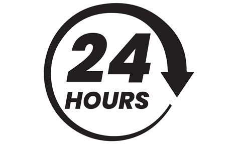 24 Hours sign on transparent background. 21286373 PNG